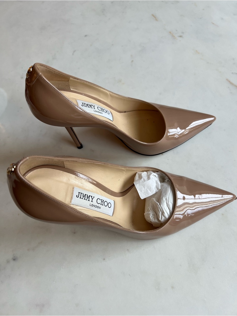 Jimmy Choo Love 100 Ballet Pink Patent Leather (Size 38) - Pointed-Toe Pumps - Picture 2 of 5